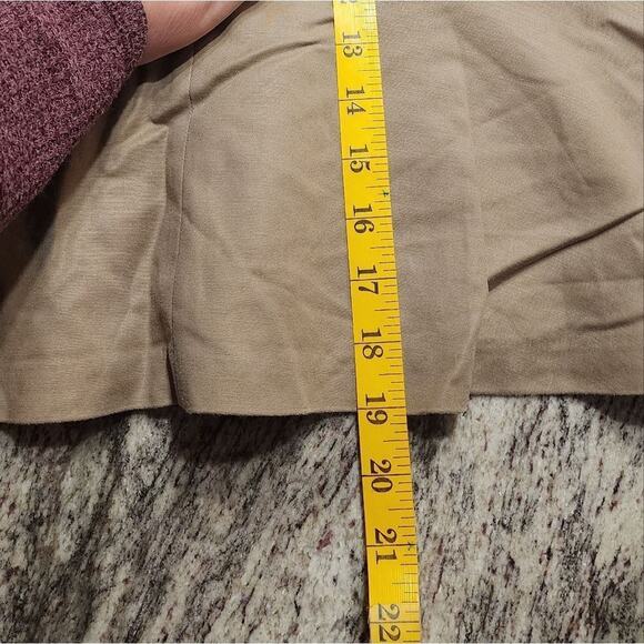 BANANA Republic khaki ruffle trim mini skirt‎ size 12P petite - Picture 5 of 7